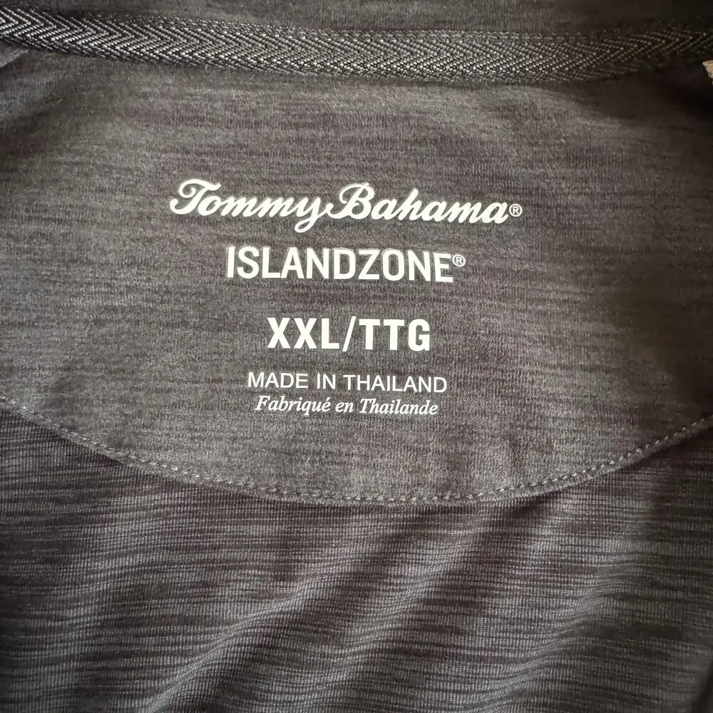 Tommy Bahama‎ Jacket Men's Gray 1/4 Zip Long Sleeve Island Zone Sz XXL